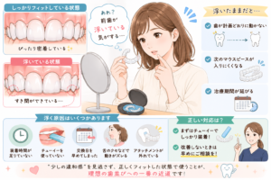 秋葉原リヨンドール歯列矯正歯科クリニック インビザライン エンジェルアライナー マウスピース矯正 矯正専門医 マウスピースが浮いてる
