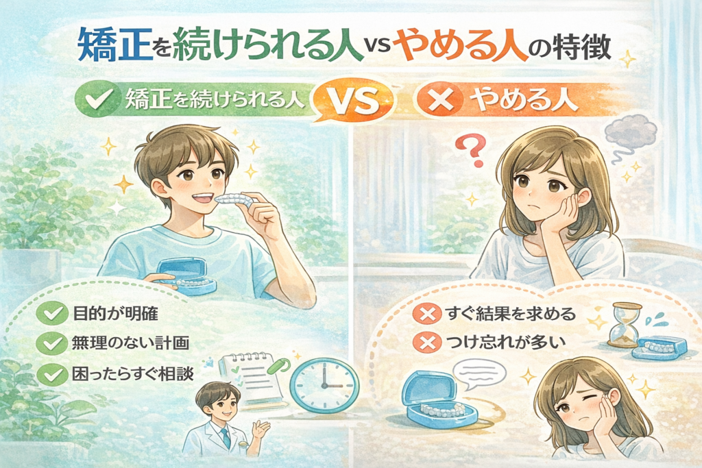 秋葉原リヨンドール歯列矯正歯科クリニック インビザライン マウスピース矯正 矯正専門医 矯正を続けられる人やめる人の特徴